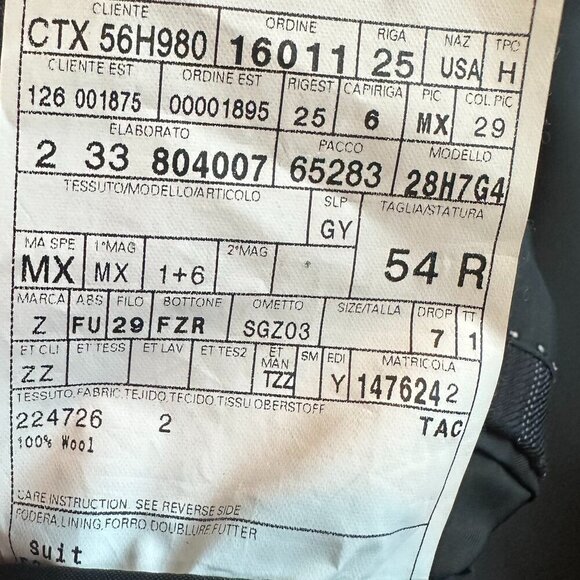 Zegna Navy Pinstripe Blazer Jacket Three-Button Luxury Designer Size 54R Men's - Picture 14 of 14